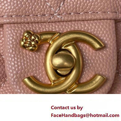 Chanel Grained Calfskin  &  Gold-Tone Metal Chain Flap Bag AS4431 Pink 2023